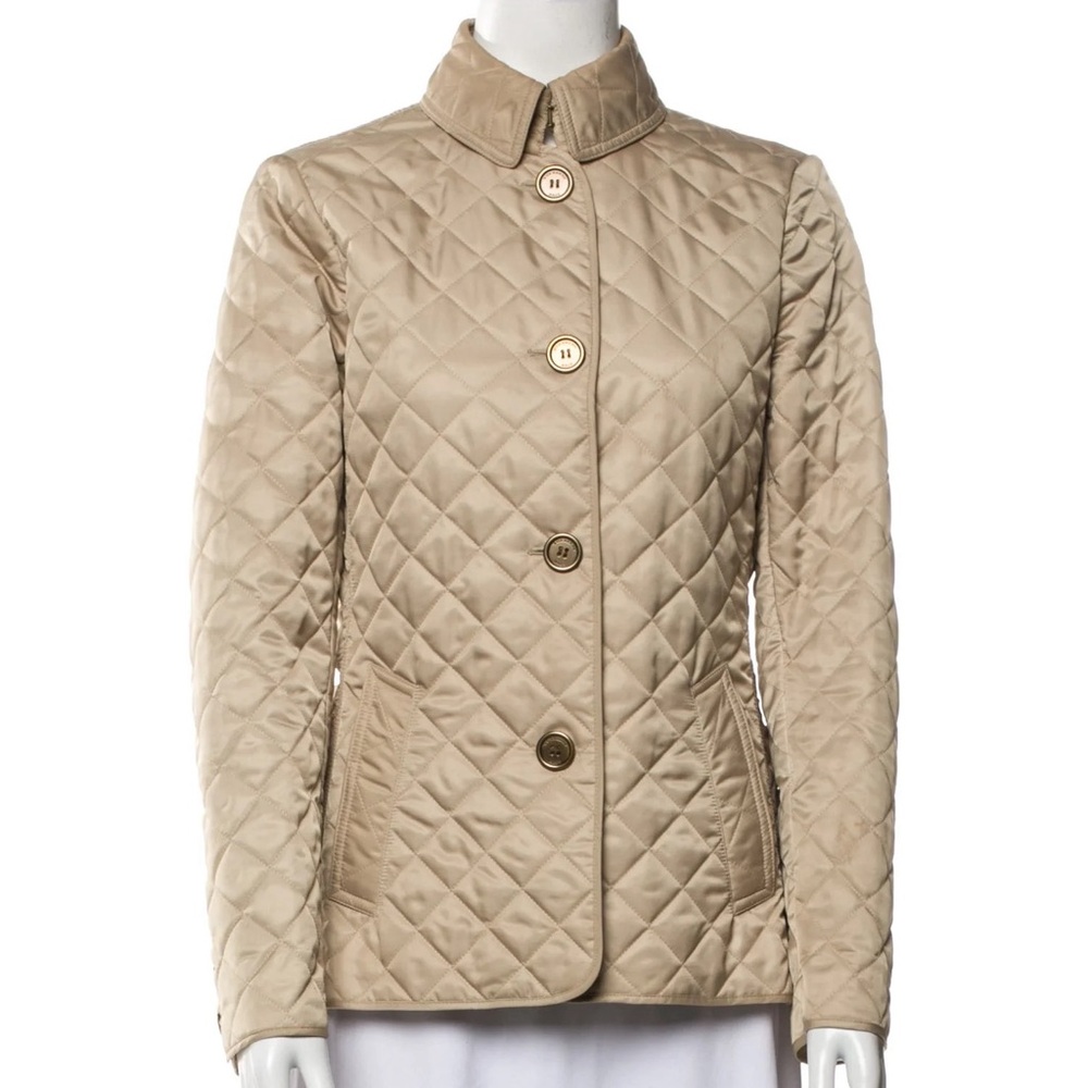 Burberry fitted quilted utility jacket sz P